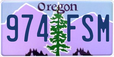 OR license plate 974FSM