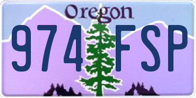 OR license plate 974FSP