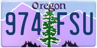 OR license plate 974FSU