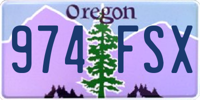 OR license plate 974FSX