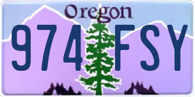 OR license plate 974FSY