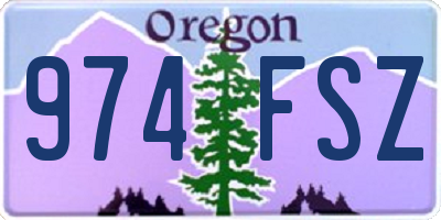 OR license plate 974FSZ