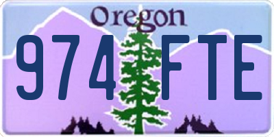 OR license plate 974FTE