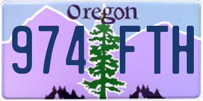 OR license plate 974FTH