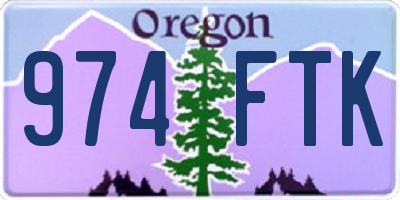 OR license plate 974FTK