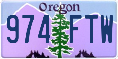 OR license plate 974FTW