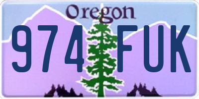 OR license plate 974FUK