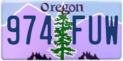 OR license plate 974FUW