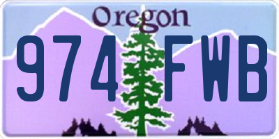 OR license plate 974FWB