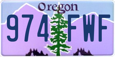 OR license plate 974FWF
