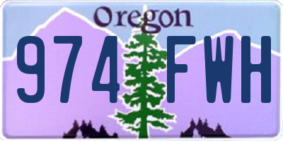 OR license plate 974FWH