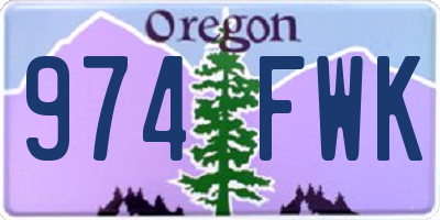 OR license plate 974FWK