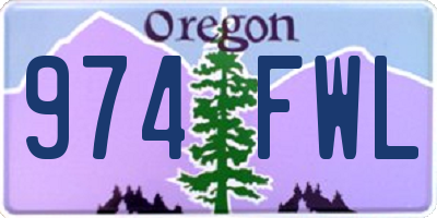 OR license plate 974FWL