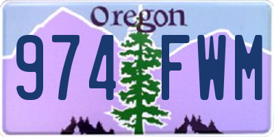 OR license plate 974FWM