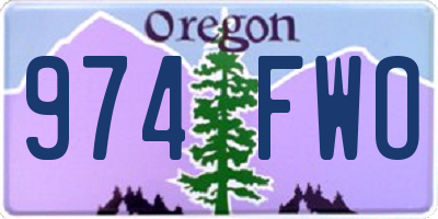 OR license plate 974FWO