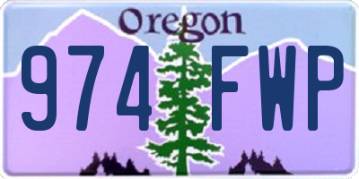 OR license plate 974FWP