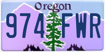 OR license plate 974FWR
