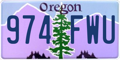 OR license plate 974FWU