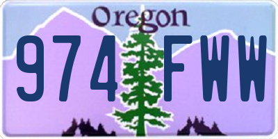 OR license plate 974FWW