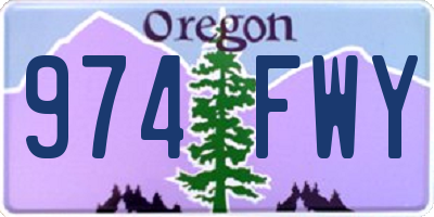 OR license plate 974FWY