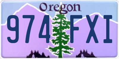 OR license plate 974FXI