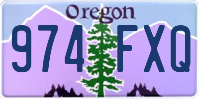 OR license plate 974FXQ