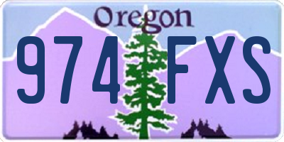 OR license plate 974FXS