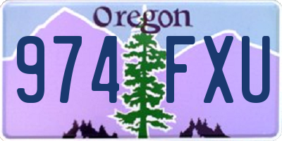 OR license plate 974FXU