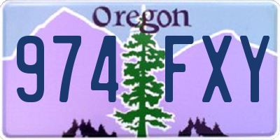 OR license plate 974FXY