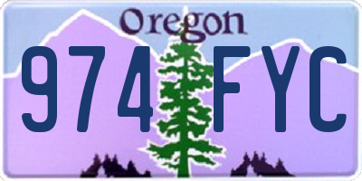 OR license plate 974FYC