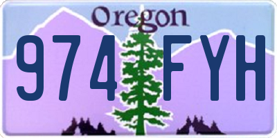 OR license plate 974FYH