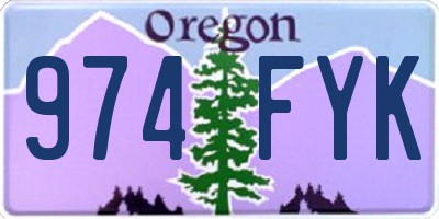 OR license plate 974FYK