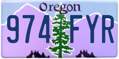 OR license plate 974FYR