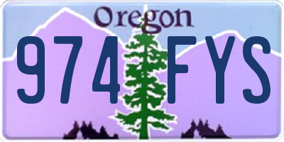 OR license plate 974FYS