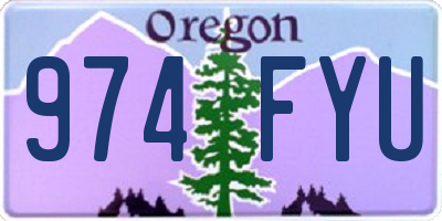 OR license plate 974FYU