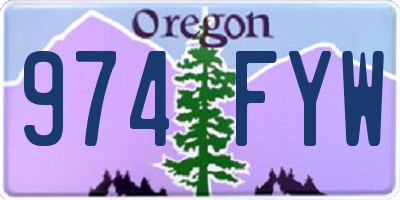 OR license plate 974FYW