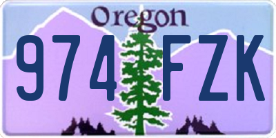 OR license plate 974FZK