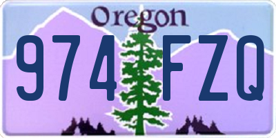 OR license plate 974FZQ