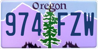 OR license plate 974FZW