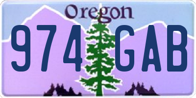 OR license plate 974GAB