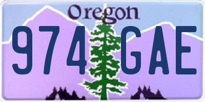 OR license plate 974GAE