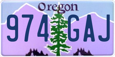 OR license plate 974GAJ