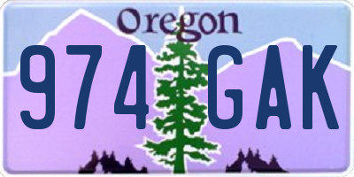 OR license plate 974GAK
