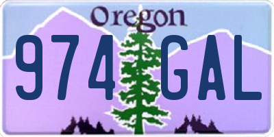 OR license plate 974GAL