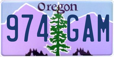OR license plate 974GAM