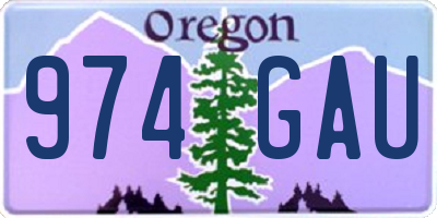 OR license plate 974GAU