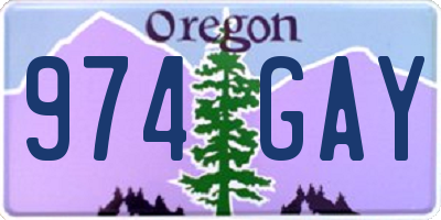 OR license plate 974GAY