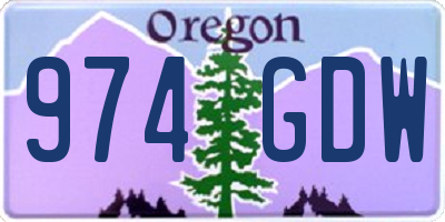 OR license plate 974GDW