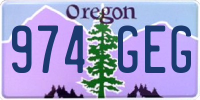 OR license plate 974GEG