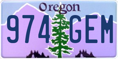 OR license plate 974GEM